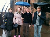 Anne-Marie, Sarah, Andy, and Rodulphe at Strasbourg Cathedral