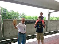 Jeff, Adam and Isis waiting for a Silver line train at the Wiehle-Reston East Station