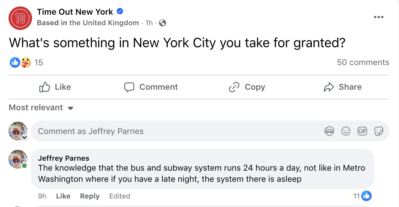 What's something in New York City you take for granted